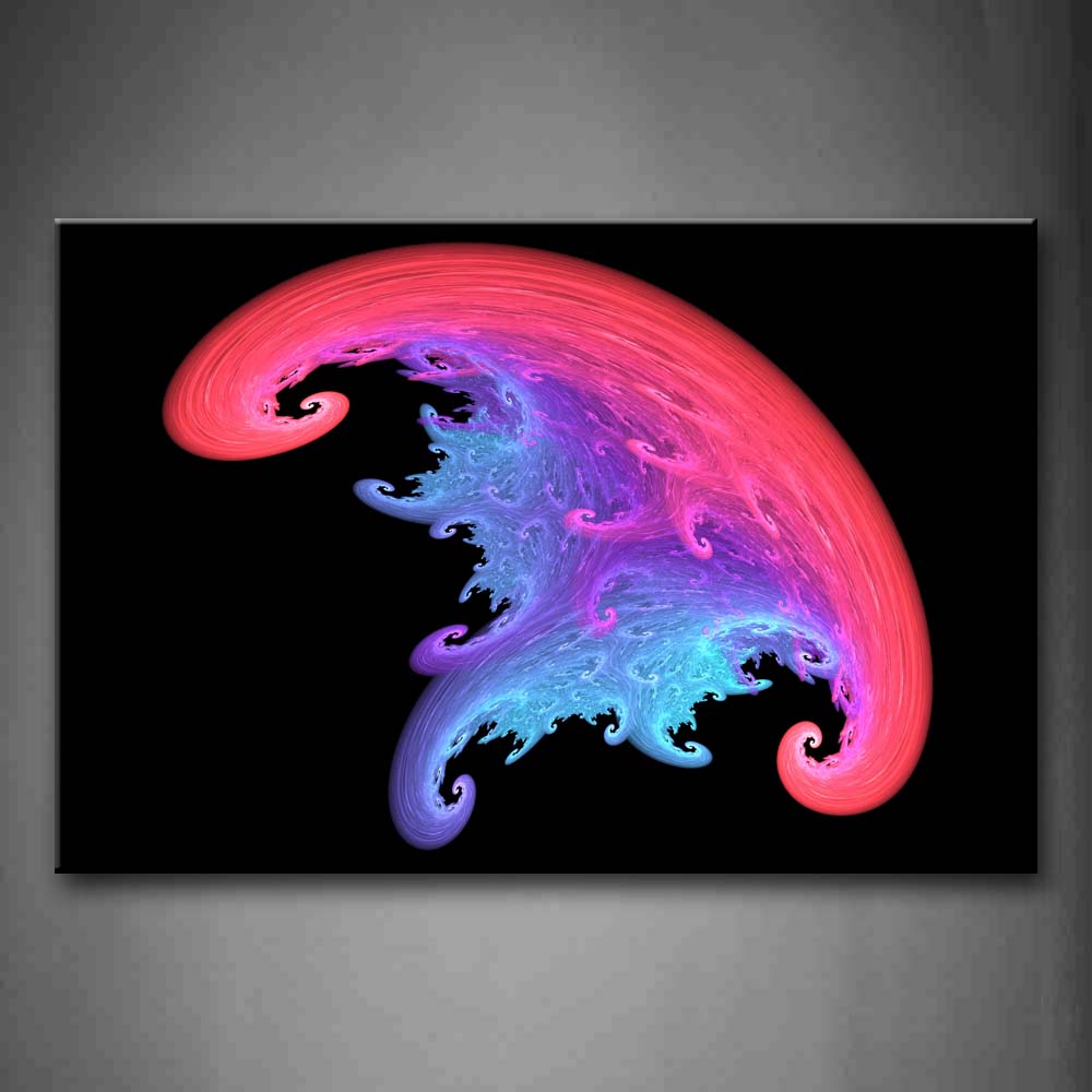 Fractal Abrstact Blue Pink Like Wave Wall Art Painting The Picture Print On Canvas Abstract Pictures For Home Decor Decoration Gift 