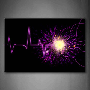 Artistic Purple Wave Light Black Background Wall Art Painting The Picture Print On Canvas Abstract Pictures For Home Decor Decoration Gift 