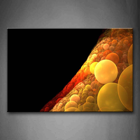 Digital Art Yellow And Red Circle Black  Wall Art Painting Pictures Print On Canvas Abstract The Picture For Home Modern Decoration 