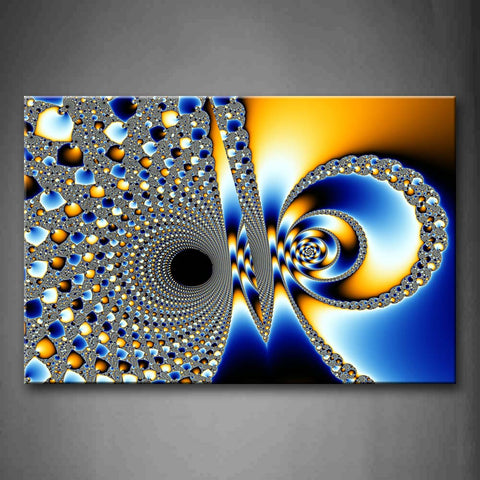 Fractal Yellow Blue Gray Spirals Wall Art Painting The Picture Print On Canvas Abstract Pictures For Home Decor Decoration Gift 