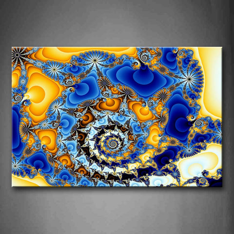 Fractal Abstract Yellow Blue Like Hole Wall Art Painting Pictures Print On Canvas Abstract The Picture For Home Modern Decoration 