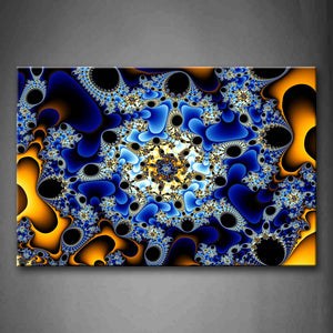 Fractal Blue Yellow Beautiful Wall Art Painting Pictures Print On Canvas Abstract The Picture For Home Modern Decoration 