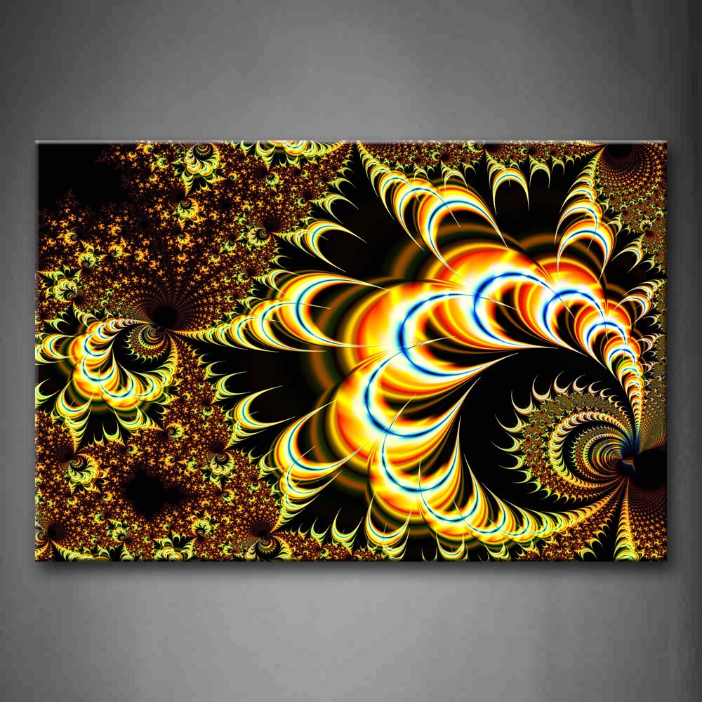 Fractal Like Hole Yellow Abstract Wall Art Painting Pictures Print On Canvas Abstract The Picture For Home Modern Decoration 