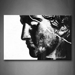 Black And White Man Face Gray Statue Wall Art Painting Pictures Print On Canvas Abstract The Picture For Home Modern Decoration 