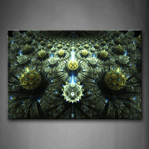 Fractal Flower With Blue Light Wall Art Painting Pictures Print On Canvas Abstract The Picture For Home Modern Decoration 