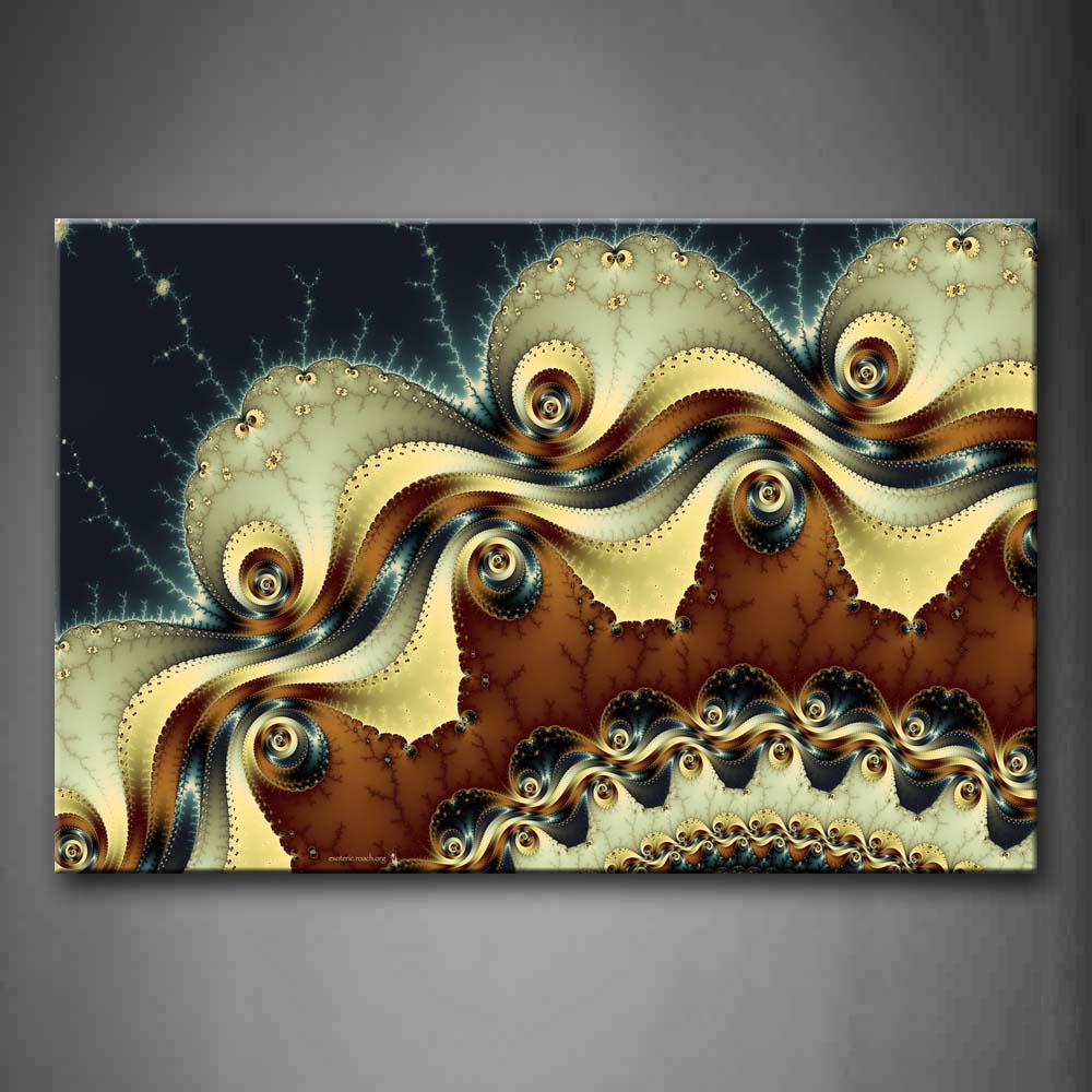 Fractal Blue Brown Gray Pattern Wall Art Painting Pictures Print On Canvas Abstract The Picture For Home Modern Decoration 