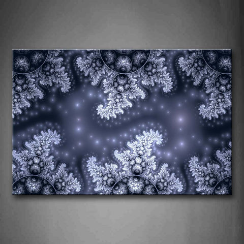 Blue Fractals Frost Gray Light Dots Wall Art Painting The Picture Print On Canvas Abstract Pictures For Home Decor Decoration Gift 