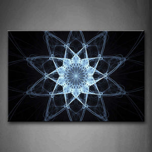 Fractal Abstract Blue Lines Black Background Wall Art Painting The Picture Print On Canvas Abstract Pictures For Home Decor Decoration Gift 