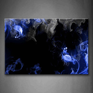 Fractal Abstract Blue Gray Black Like Smoke Wall Art Painting Pictures Print On Canvas Abstract The Picture For Home Modern Decoration 