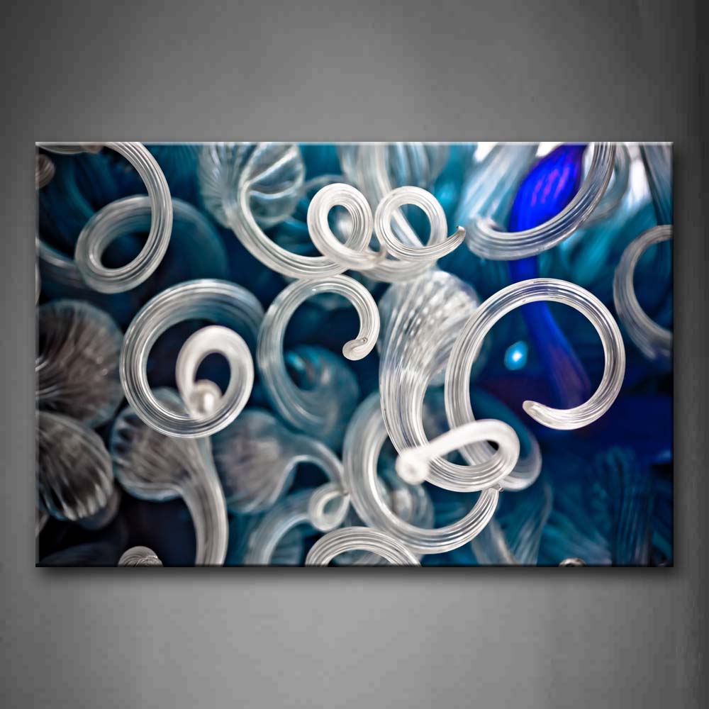 Abstract Blue Gray Like Worm Wall Art Painting Pictures Print On Canvas Abstract The Picture For Home Modern Decoration 
