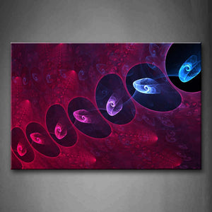 Fractal Pink Blue Abstract Oval Wall Art Painting The Picture Print On Canvas Abstract Pictures For Home Decor Decoration Gift 