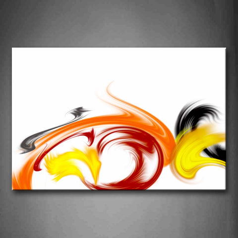 Swirl Red Yellow Black White Background Wall Art Painting Pictures Print On Canvas Abstract The Picture For Home Modern Decoration 