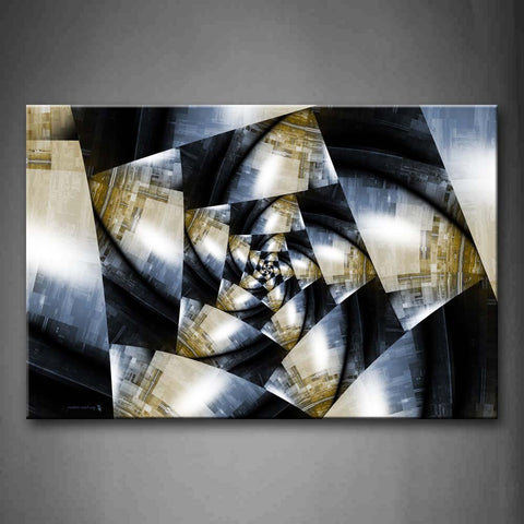 Artistic Dark Blue Yellow Like Flower Wall Art Painting Pictures Print On Canvas Abstract The Picture For Home Modern Decoration 