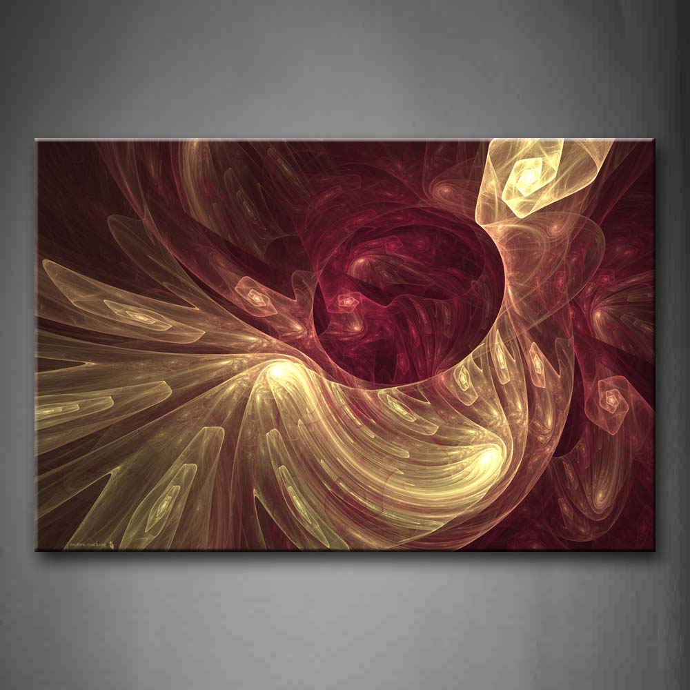 Fractal Abstract Red Yellow  Wall Art Painting Pictures Print On Canvas Abstract The Picture For Home Modern Decoration 