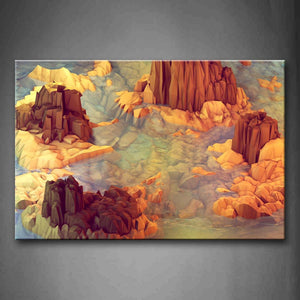 Surface Brown Mountain  Wall Art Painting Pictures Print On Canvas Abstract The Picture For Home Modern Decoration 