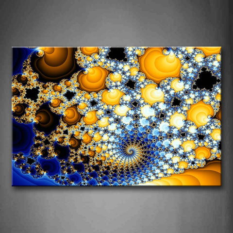 Fractal Blue Yellow Deep Spiral Wall Art Painting The Picture Print On Canvas Abstract Pictures For Home Decor Decoration Gift 