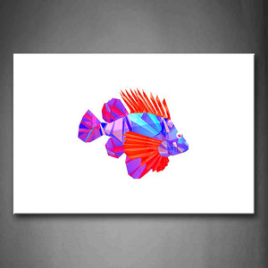 Abstract White Background Like Red And Blue Fish Wall Art Painting Pictures Print On Canvas Abstract The Picture For Home Modern Decoration 