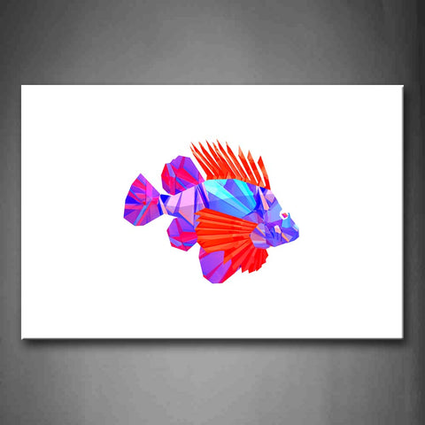 Abstract White Background Like Red And Blue Fish Wall Art Painting Pictures Print On Canvas Abstract The Picture For Home Modern Decoration 