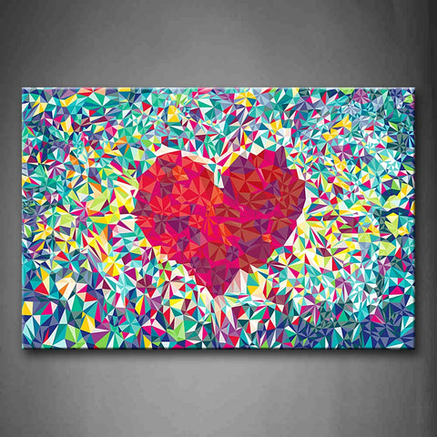 Abstract Colors Heart Wall Art Painting Pictures Print On Canvas Abstract The Picture For Home Modern Decoration 