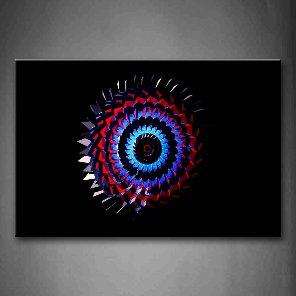 Black Background Red Blue Spiral Wall Art Painting The Picture Print On Canvas Abstract Pictures For Home Decor Decoration Gift 