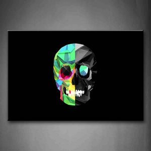 Black Background Like A Colorful People Head Wall Art Painting Pictures Print On Canvas Abstract The Picture For Home Modern Decoration 