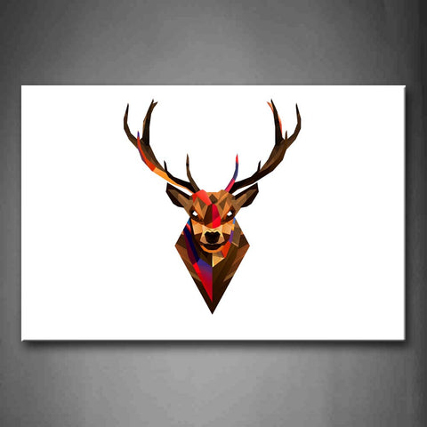 White Background Like A Colorful Deer Wall Art Painting Pictures Print On Canvas Abstract The Picture For Home Modern Decoration 