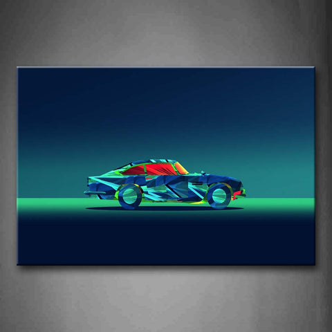 Blue Background Red Blue Car Wall Art Painting The Picture Print On Canvas Abstract Pictures For Home Decor Decoration Gift 