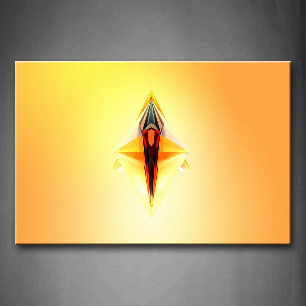 Orange Background Yellow Red Shape Wall Art Painting The Picture Print On Canvas Abstract Pictures For Home Decor Decoration Gift 