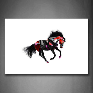 White Background A Colorful Horse Wall Art Painting The Picture Print On Canvas Abstract Pictures For Home Decor Decoration Gift 