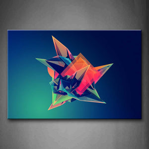 Blue Background Colorful Shape Wall Art Painting Pictures Print On Canvas Abstract The Picture For Home Modern Decoration 