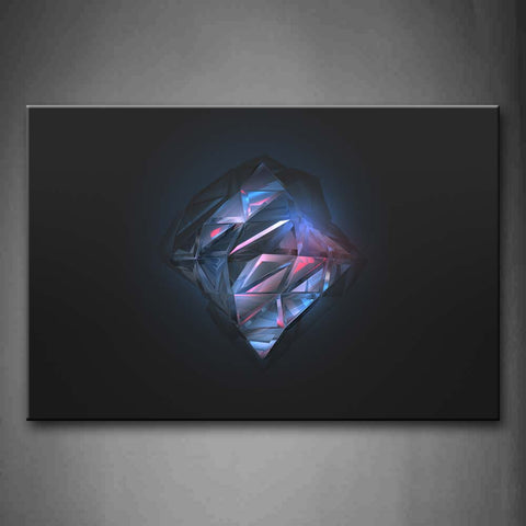 Dark Background Blue Pink Shape Wall Art Painting The Picture Print On Canvas Abstract Pictures For Home Decor Decoration Gift 