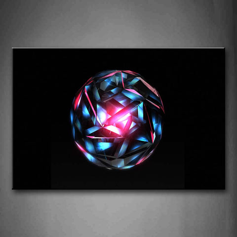 Black Background A Blue And Pink Ball Wall Art Painting Pictures Print On Canvas Abstract The Picture For Home Modern Decoration 