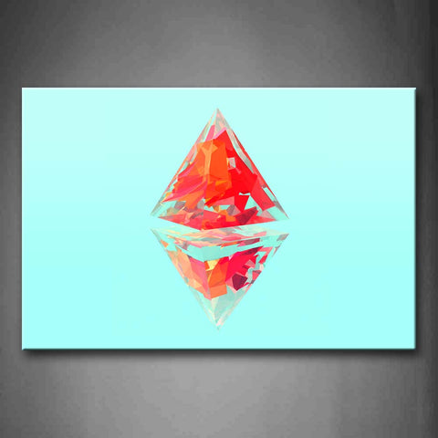 Light Blue Background Two Red Triangles Wall Art Painting The Picture Print On Canvas Abstract Pictures For Home Decor Decoration Gift 