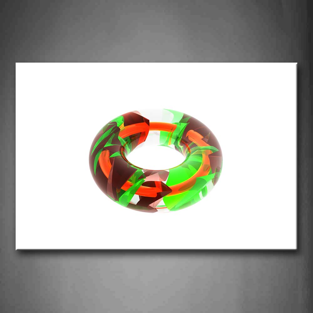 White Background Green Brown Red Lifebuoy Wall Art Painting Pictures Print On Canvas Abstract The Picture For Home Modern Decoration 