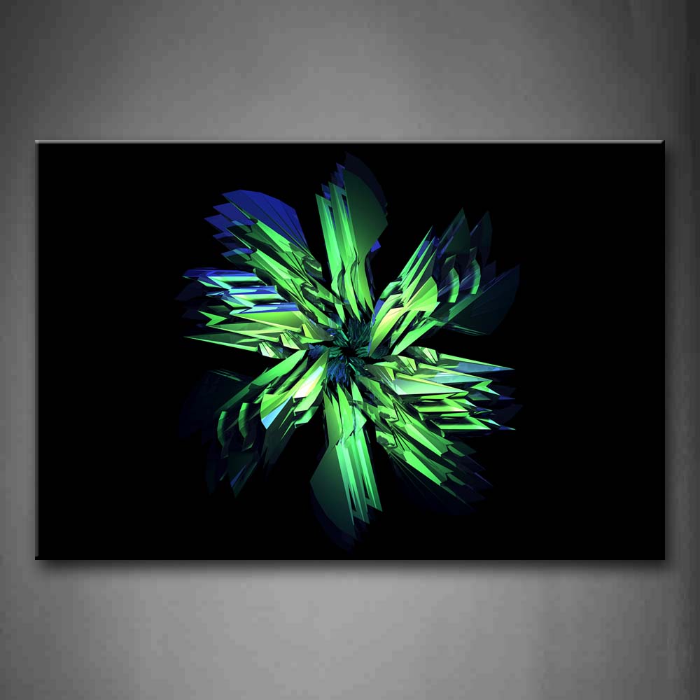 Black Background  Green Blue Shape Wall Art Painting The Picture Print On Canvas Abstract Pictures For Home Decor Decoration Gift 