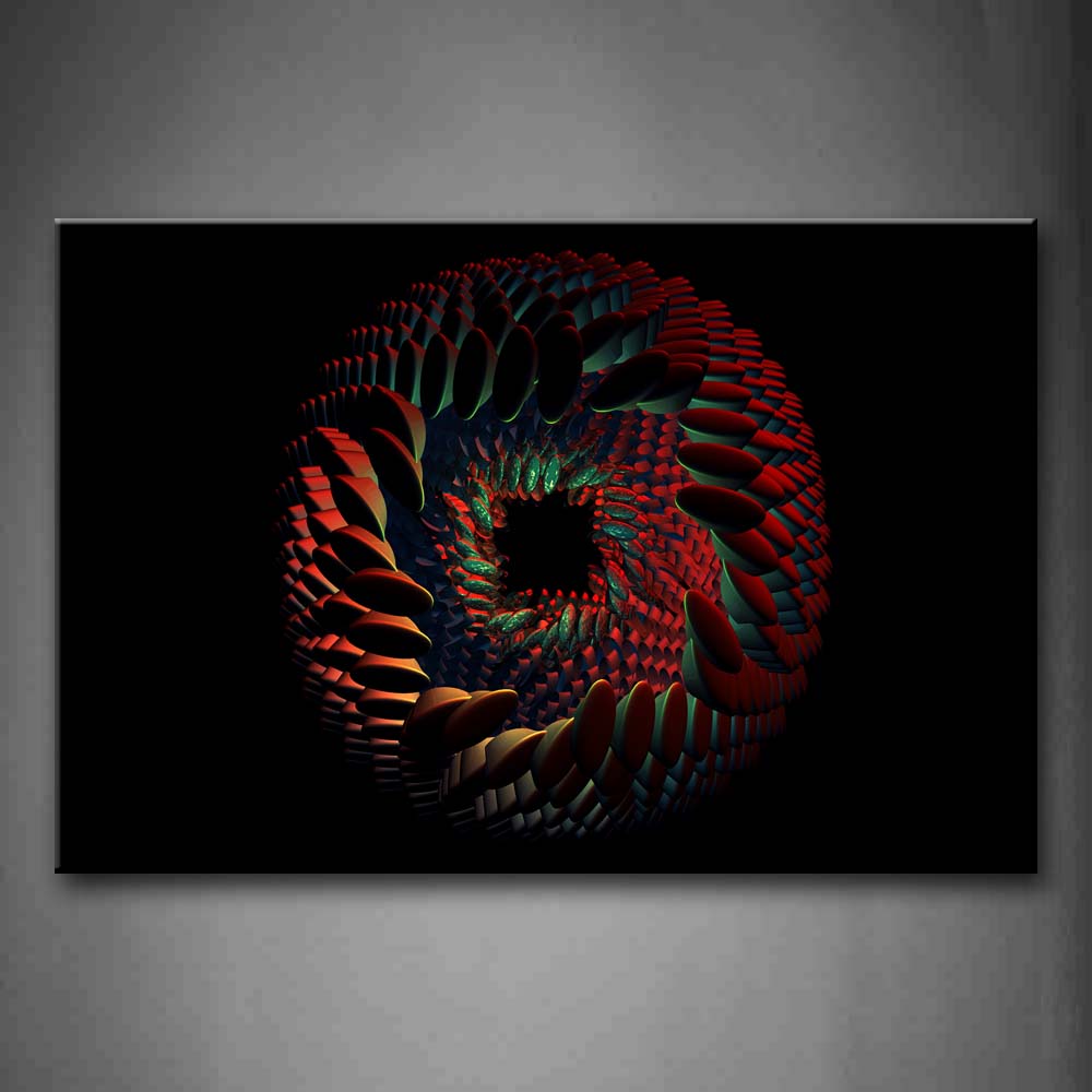 Black Background Red Blue Green Shape Wall Art Painting The Picture Print On Canvas Abstract Pictures For Home Decor Decoration Gift 