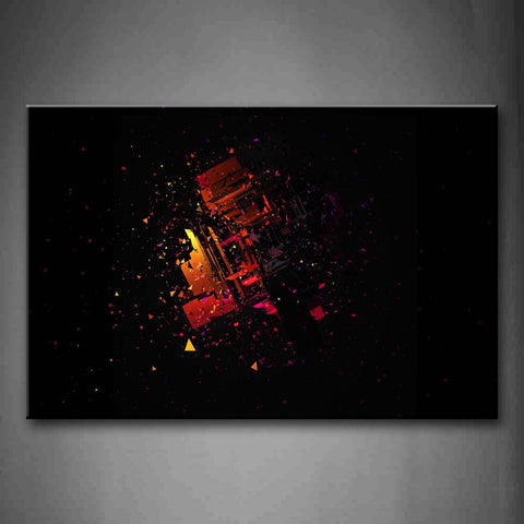 Black Background Red Yellow Shape Broken Wall Art Painting Pictures Print On Canvas Abstract The Picture For Home Modern Decoration 