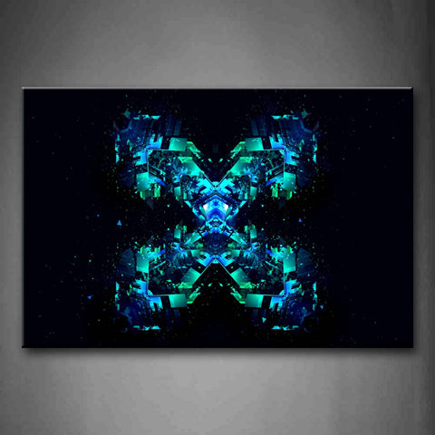 Black Background Blue Green Shape Wall Art Painting The Picture Print On Canvas Abstract Pictures For Home Decor Decoration Gift 