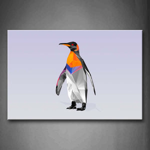 Gray Background Colorful Penguin Wall Art Painting Pictures Print On Canvas Abstract The Picture For Home Modern Decoration 