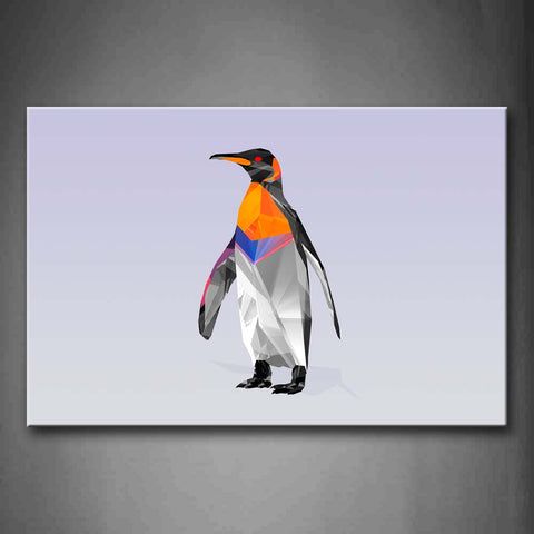 Gray Background Colorful Penguin Wall Art Painting Pictures Print On Canvas Abstract The Picture For Home Modern Decoration 