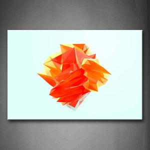 Yellow Orange Light Blue Background Orange Shape Wall Art Painting Pictures Print On Canvas Abstract The Picture For Home Modern Decoration 