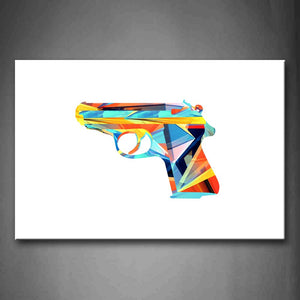 White Background Colorful Gun Wall Art Painting The Picture Print On Canvas Abstract Pictures For Home Decor Decoration Gift 