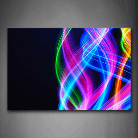 Colors Ribbons Dark Background Wall Art Painting The Picture Print On Canvas Abstract Pictures For Home Decor Decoration Gift 