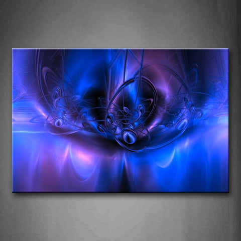 Fractal Blue Lines Abstract Wall Art Painting Pictures Print On Canvas Abstract The Picture For Home Modern Decoration 