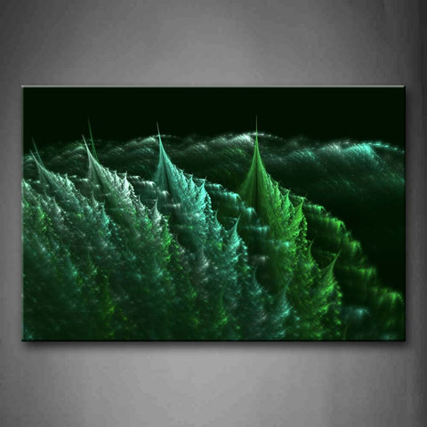 Fractal Green Gray Like Forest Wall Art Painting The Picture Print On Canvas Abstract Pictures For Home Decor Decoration Gift 