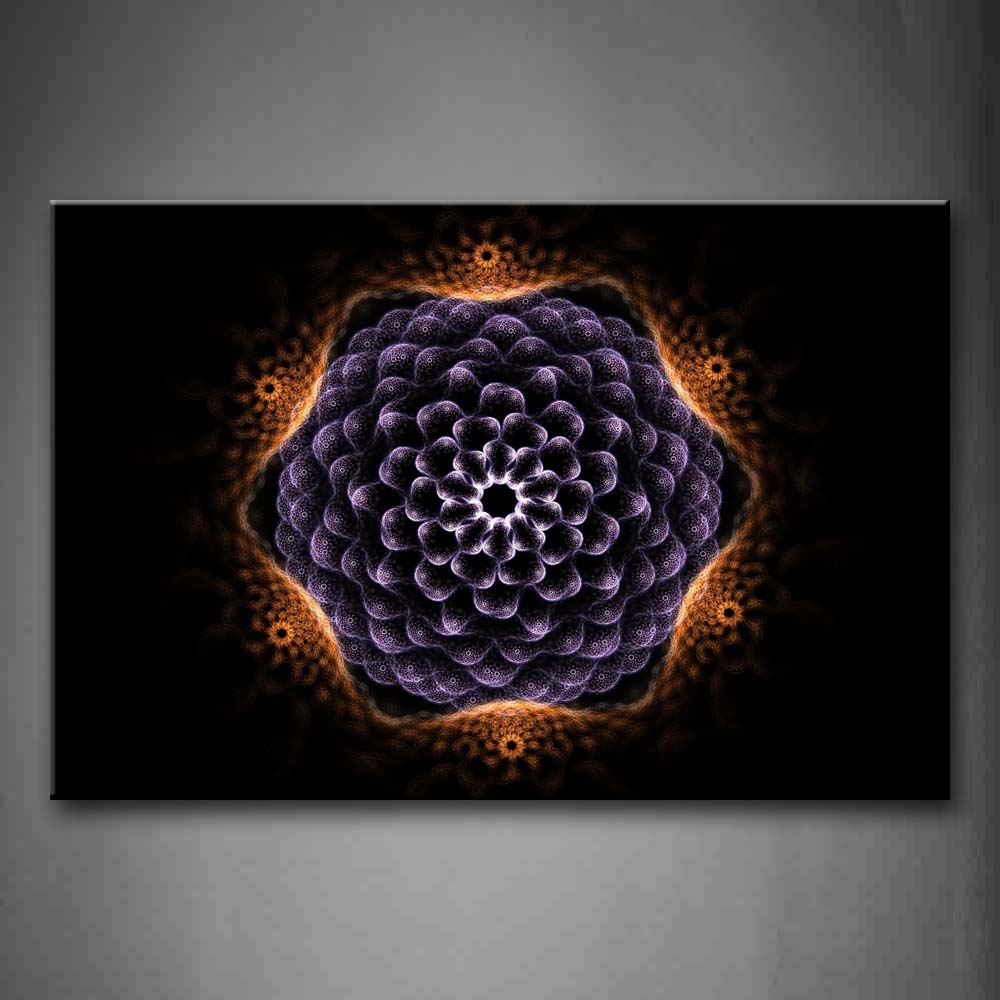 Fractals Purple Yellow Like Flower Wall Art Painting The Picture Print On Canvas Abstract Pictures For Home Decor Decoration Gift 