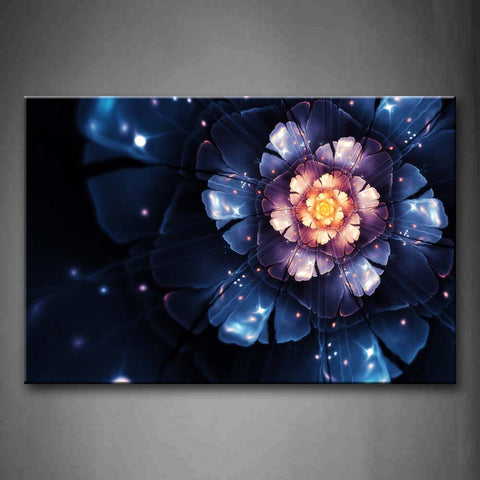 Fractal Like A Blue And Pink Flower Wall Art Painting Pictures Print On Canvas Abstract The Picture For Home Modern Decoration 