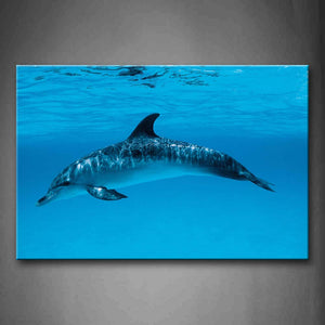 Dolphin Playing In Blue Sea Wall Art Painting Pictures Print On Canvas Animal The Picture For Home Modern Decoration 