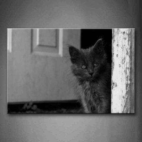 Gray Cat Sit In Doorway Wall Art Painting The Picture Print On Canvas Animal Pictures For Home Decor Decoration Gift 