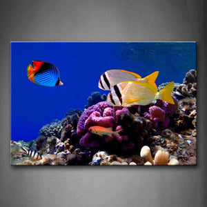 Blue Bottle Of Sea Scenery Fish  Wall Art Painting Pictures Print On Canvas Animal The Picture For Home Modern Decoration 